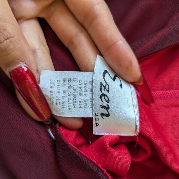 Vintage Y2K Red Floral Mesh Maxi Dress Ezen Small - Picture 5 of 11